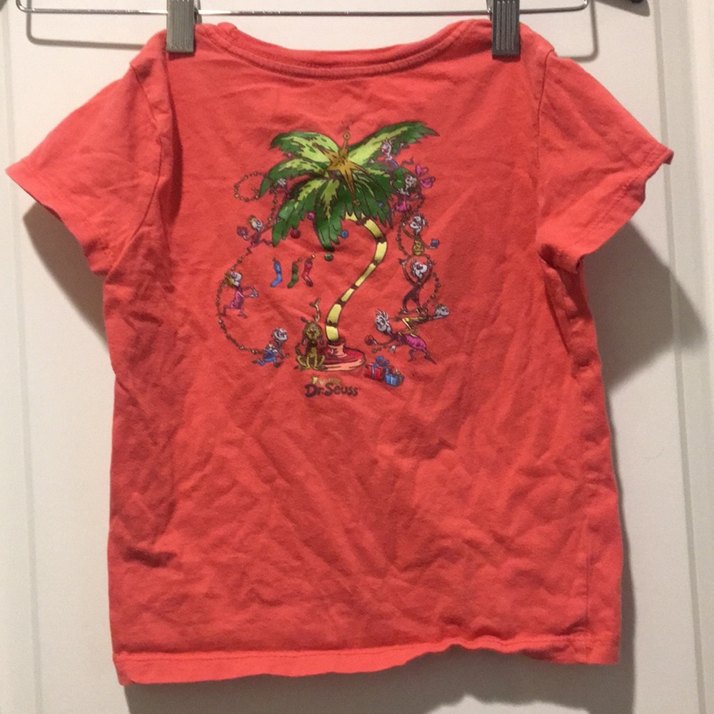 BILLABONG kids DR SEUSS the Grinch graphic T-shirt short sleeves size 4 orange